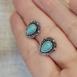Turquoise Teardrop Stud Earrings